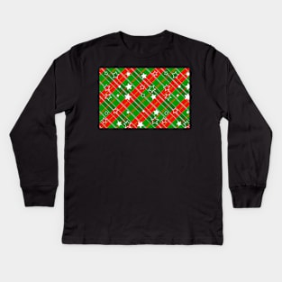 Christmas stripes Kids Long Sleeve T-Shirt